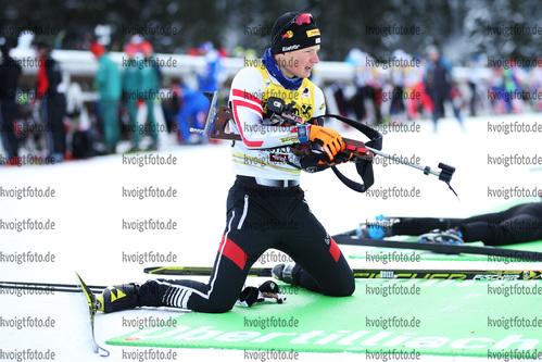 10.12.2017, xkvx, Wintersport, Biathlon IBU Junior Cup - Obertilliach, Sprint v.l. TRIXL Sebastian