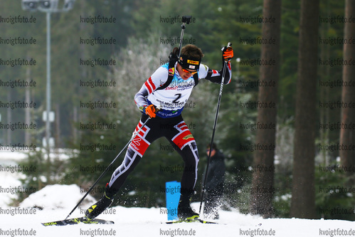 27.01.2018, xkvx, Wintersport, Biathlon IBU Junior Cup - Nove Mesto Na Morave, Sprint v.l. TRIXL Sebastian