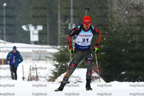 27.01.2018, xkvx, Wintersport, Biathlon IBU Junior Cup - Nove Mesto Na Morave, Sprint v.l. RIETHMUELLER Danilo