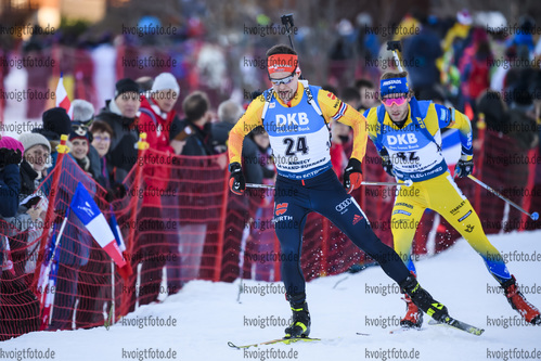 19.12.2019, xkvx, Biathlon IBU Weltcup Le Grand Bornand, Sprint Herren, v.l. Philipp Horn (Germany) in aktion / in action competes