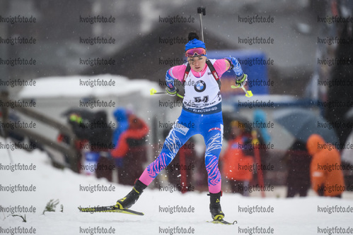 20.12.2019, xkvx, Biathlon IBU Weltcup Le Grand Bornand, Sprint Damen, v.l. Larisa Kuklina (Russia) in aktion / in action competes