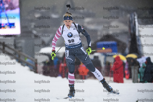 20.12.2019, xkvx, Biathlon IBU Weltcup Le Grand Bornand, Sprint Damen, v.l. Emily Dreissigacker (United States) in aktion / in action competes