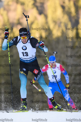 16.01.2019, xkvx, Biathlon IBU Weltcup Ruhpolding, Sprint Herren, v.l. Quentin Fillon Maillet (France) in aktion / in action competes