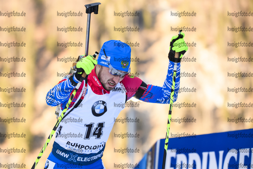 16.01.2019, xkvx, Biathlon IBU Weltcup Ruhpolding, Sprint Herren, v.l. Alexander Loginov (Russia) in aktion / in action competes