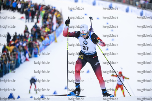 16.01.2019, xkvx, Biathlon IBU Weltcup Ruhpolding, Sprint Herren, v.l. Vetle Sjaastad Christiansen (Norway) in aktion / in action competes