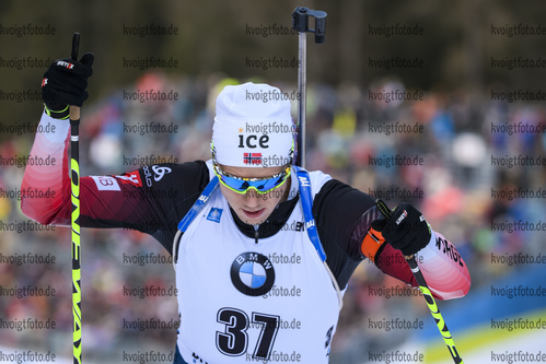 16.01.2019, xkvx, Biathlon IBU Weltcup Ruhpolding, Sprint Herren, v.l. Vetle Sjaastad Christiansen (Norway) in aktion / in action competes