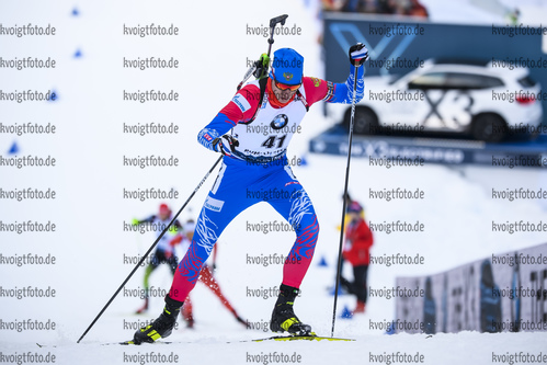 16.01.2019, xkvx, Biathlon IBU Weltcup Ruhpolding, Sprint Herren, v.l. Nikita Porshnev (Russia) in aktion / in action competes