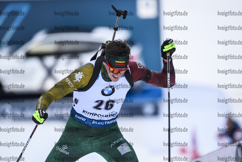 16.01.2019, xkvx, Biathlon IBU Weltcup Ruhpolding, Sprint Herren, v.l. Vytautas Strolia (Lithuania) in aktion / in action competes