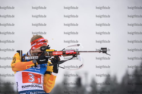 18.01.2019, xkvx, Biathlon IBU Weltcup Ruhpolding, Staffel Herren, v.l. Roman Rees (Germany) in aktion am Schiessstand / at the shooting range