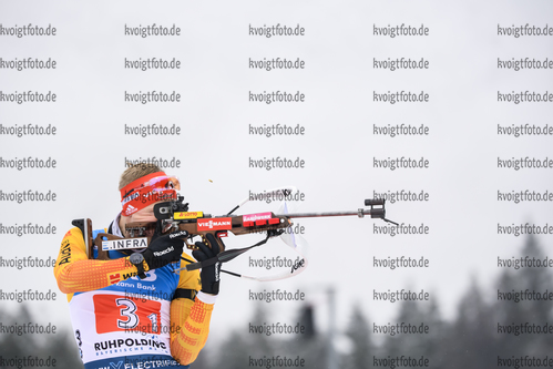 18.01.2019, xkvx, Biathlon IBU Weltcup Ruhpolding, Staffel Herren, v.l. Roman Rees (Germany) in aktion am Schiessstand / at the shooting range