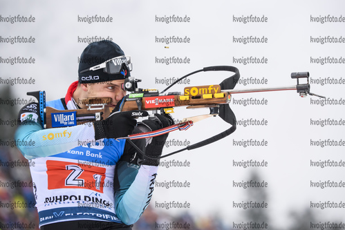 18.01.2019, xkvx, Biathlon IBU Weltcup Ruhpolding, Staffel Herren, v.l. Emilien Jacquelin (France) in aktion am Schiessstand / at the shooting range