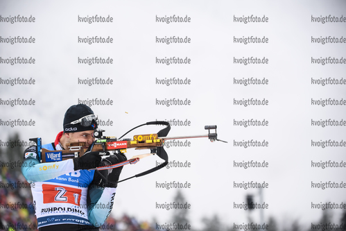 18.01.2019, xkvx, Biathlon IBU Weltcup Ruhpolding, Staffel Herren, v.l. Emilien Jacquelin (France) in aktion am Schiessstand / at the shooting range