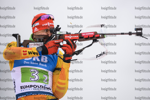 18.01.2019, xkvx, Biathlon IBU Weltcup Ruhpolding, Staffel Herren, v.l. Philipp Nawrath (Germany) in aktion am Schiessstand / at the shooting range