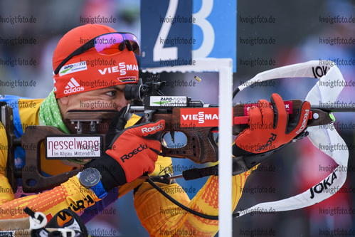 18.01.2019, xkvx, Biathlon IBU Weltcup Ruhpolding, Staffel Herren, v.l. Philipp Nawrath (Germany) in aktion am Schiessstand / at the shooting range