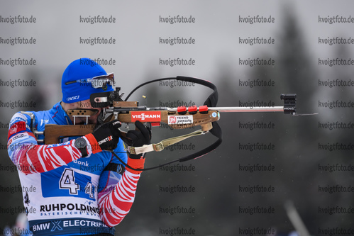 18.01.2019, xkvx, Biathlon IBU Weltcup Ruhpolding, Staffel Herren, v.l. Alexander Loginov (Russia) in aktion am Schiessstand / at the shooting range