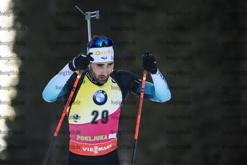 23.01.2019, xkvx, Biathlon IBU Weltcup Pokljuka, Einzel Herren, v.l. Martin Fourcade (France) in aktion / in action competes