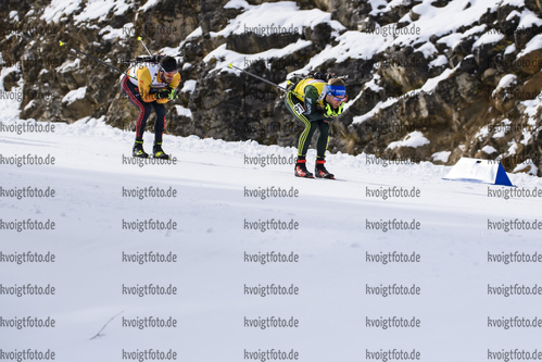 29.01.2020, xkvx, Biathlon DSV Deutschlandpokal Ruhpolding, Massenstart - maennlich, v.l. Matthias Dorfer (Germany) und David Zobel (Germany)  / 