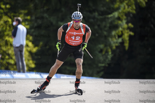 06.09.2020, xkvx, Biathlon Deutsche Meisterschaften Altenberg, Verfolgung Herren, v.l. David Zobel (Germany)  / 