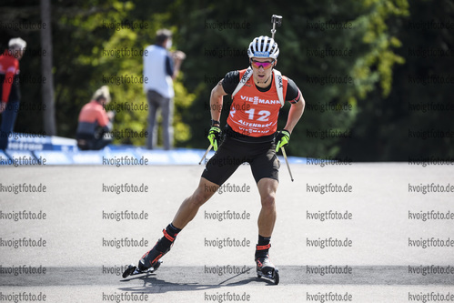 06.09.2020, xkvx, Biathlon Deutsche Meisterschaften Altenberg, Verfolgung Herren, v.l. David Zobel (Germany)  / 