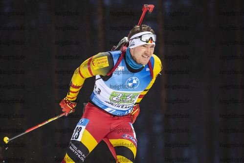 06.12.2020, xkvx, Biathlon IBU Weltcup Kontiolahti, Staffel Herren, v.l. Florent Claude (Belgium) in aktion / in action competes