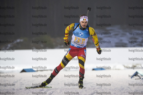 06.12.2020, xkvx, Biathlon IBU Weltcup Kontiolahti, Staffel Herren, v.l. Tom Lahaye-Goffart (Belgium) in aktion / in action competes