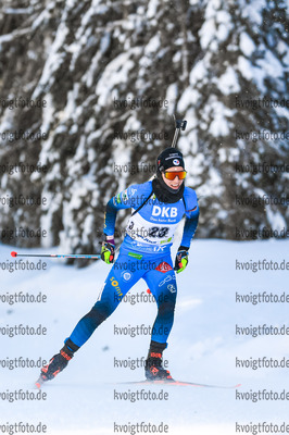 13.02.2021, xkvx, Biathlon IBU World Championships Pokljuka, Sprint Damen, v.l. Anais Chevalier-Bouchet (France) in aktion / in action competes