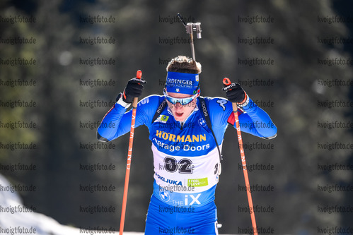 17.02.2021, xkvx, Biathlon IBU World Championships Pokljuka, Einzel Herren, v.l. Lukas Hofer (Italy) in aktion / in action competes