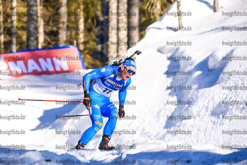 17.02.2021, xkvx, Biathlon IBU World Championships Pokljuka, Einzel Herren, v.l. Tommaso Giacomel (Italy) in aktion / in action competes