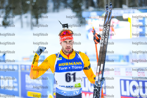 17.02.2021, xkvx, Biathlon IBU World Championships Pokljuka, Einzel Herren, v.l. Arnd Peiffer (Germany) im Ziel / in the finish