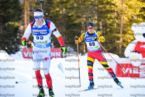 17.02.2021, xkvx, Biathlon IBU World Championships Pokljuka, Einzel Herren, v.l. Thierry Langer (Belgium) in aktion / in action competes