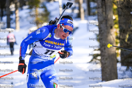 17.02.2021, xkvx, Biathlon IBU World Championships Pokljuka, Einzel Herren, v.l. Tommaso Giacomel (Italy) in aktion / in action competes