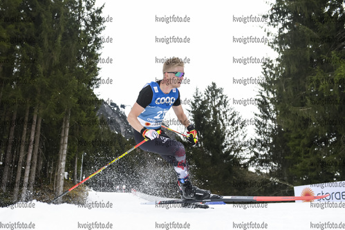 03.03.2021, xkvx, Nordic World Championships Oberstdorf, v.l. Mika Vermeulen of Austria in Aktion / in action competes