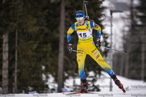 12.03.2020, xkvx, Biathlon IBU Cup Obertilliach, Sprint Damen, v.l. Ella Halvarsson (Sweden)  / 