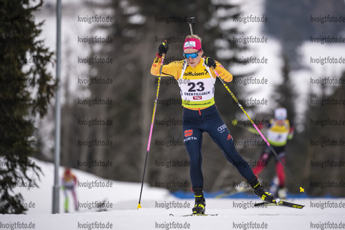 12.03.2020, xkvx, Biathlon IBU Cup Obertilliach, Sprint Damen, v.l. Stefanie Scherer (Germany)  / 