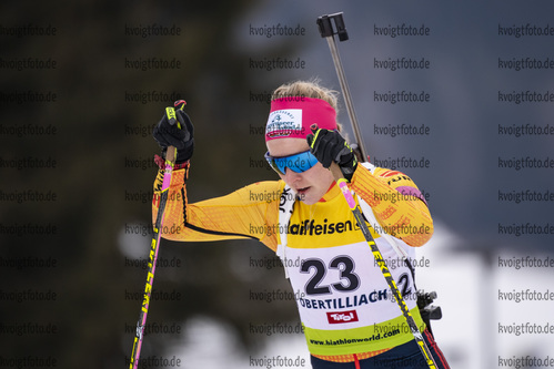 12.03.2020, xkvx, Biathlon IBU Cup Obertilliach, Sprint Damen, v.l. Stefanie Scherer (Germany)  / 