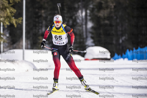 13.03.2020, xkvx, Biathlon IBU Cup Obertilliach, Sprint Damen, v.l. Marthe Krakstad Johansen (Norway)  / 