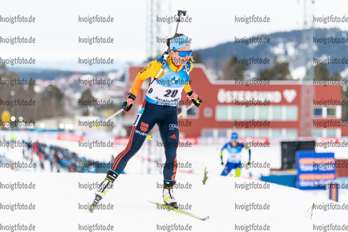 19.03.2021, xkvx, Biathlon IBU World Cup Oestersund, Sprint Damen, v.l. Marion Deigentesch (Germany) in aktion / in action competes