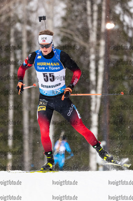 19.03.2021, xkvx, Biathlon IBU World Cup Oestersund, Sprint Herren, v.l. Endre Stroemsheim (Norway) in aktion / in action competes
