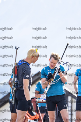 03.07.2021, xkvx, Biathlon Training Lavaze, v.l. Vetle Sjaastad Christiansen (Norway), Tarjei Boe (Norway)  