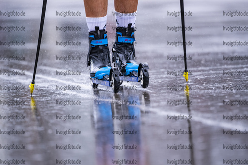 06.08.2021, xkvx, Biathlon Training Ruhpolding, v.l. Johan Werner (Germany) / Salomon Schuhe / SRB Skiroller  