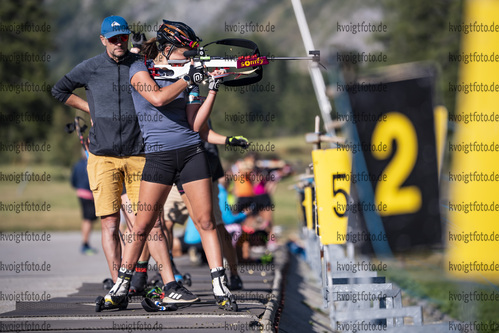 23.08.2021, xkvx, Biathlon Training Bessans, v.l. Camille Bened (France)  