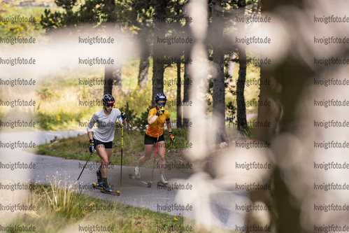 31.08.2021, xkvx, Biathlon Training Font Romeu, v.l. Vanessa Voigt (Germany), Marion Wiesensarter (Germany)  