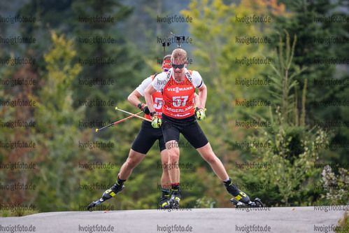 11.09.2021, xkvx, Biathlon Deutsche Meisterschaften Arber, Sprint Herren, v.l. Johannes Kuehn (Germany)  