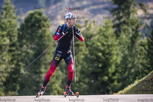 08.10.2021, xkvx, Biathlon Training Lavaze, v.l. Sturla Holm Laegreid (Norway)  