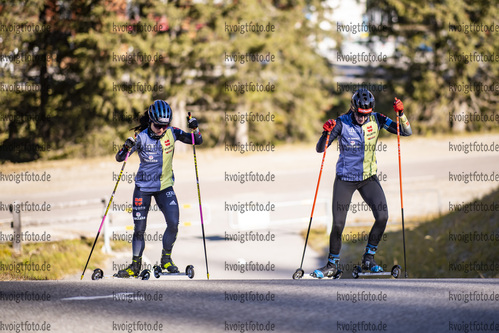 29.10.2021, xkvx, Biathlon Training Antholz-Anterselva, v.l. Marion Wiesensarter (Germany), Vanessa Voigt (Germany)  