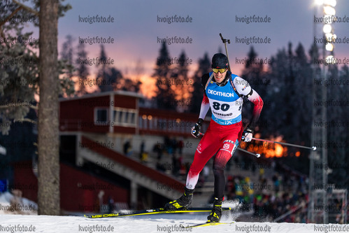 28.11.2021, xkvx, Biathlon IBU World Cup Oestersund, Sprint Men, v.l. Julian EBERHARD (Austria) in aktion / in action competes