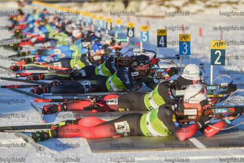 01.12.2021, xetx, Biathlon IBU Cup Sjusjoen, Super Sprint Men, v.l. Haavard Gutuboe Bogetveit (NORWAY), Aleksander Fjeld Andersen (NORWAY), Lucas Fratzscher (GERMANY)  / 