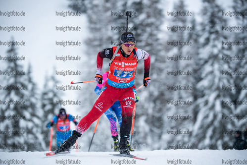 11.12.2021, xkvx, Biathlon IBU World Cup Hochfilzen, Relay Women, v.l. Christina Rieder (Austria) in aktion / in action competes