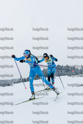 11.12.2021, xljkx, Cross Country FIS World Cup Davos, Women Sprint Final, v.l. Caterina Ganz (Italy), Lena Quintin (France)  / 