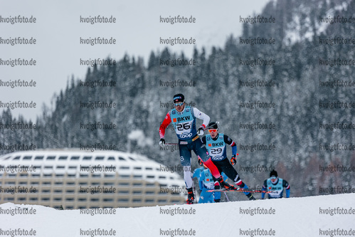 11.12.2021, xljkx, Cross Country FIS World Cup Davos, Men Sprint Final, v.l. Haavard Solaas Taugboel (Norway)  / 